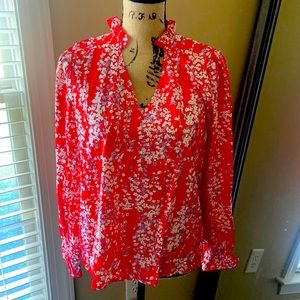 SHEIN red flower blouse